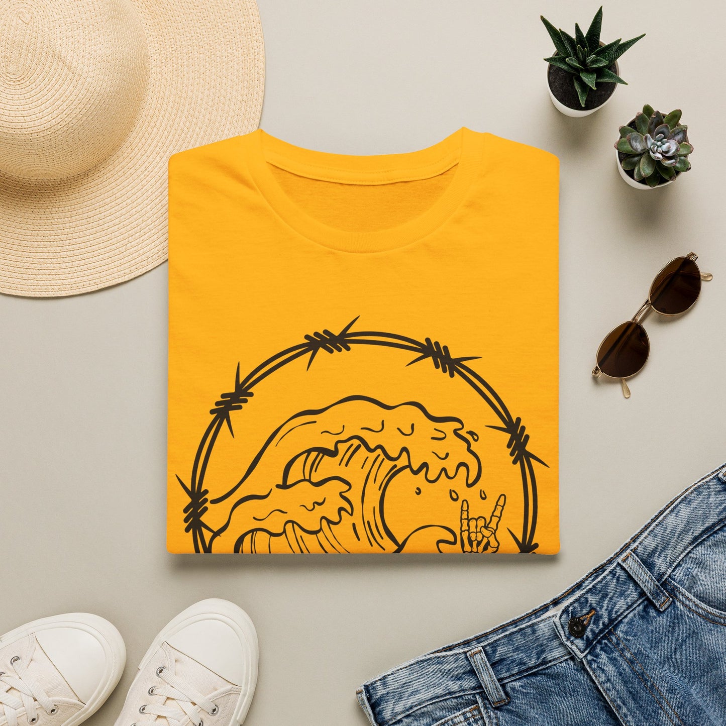 Wave & Barbed Wire Graphic Tee