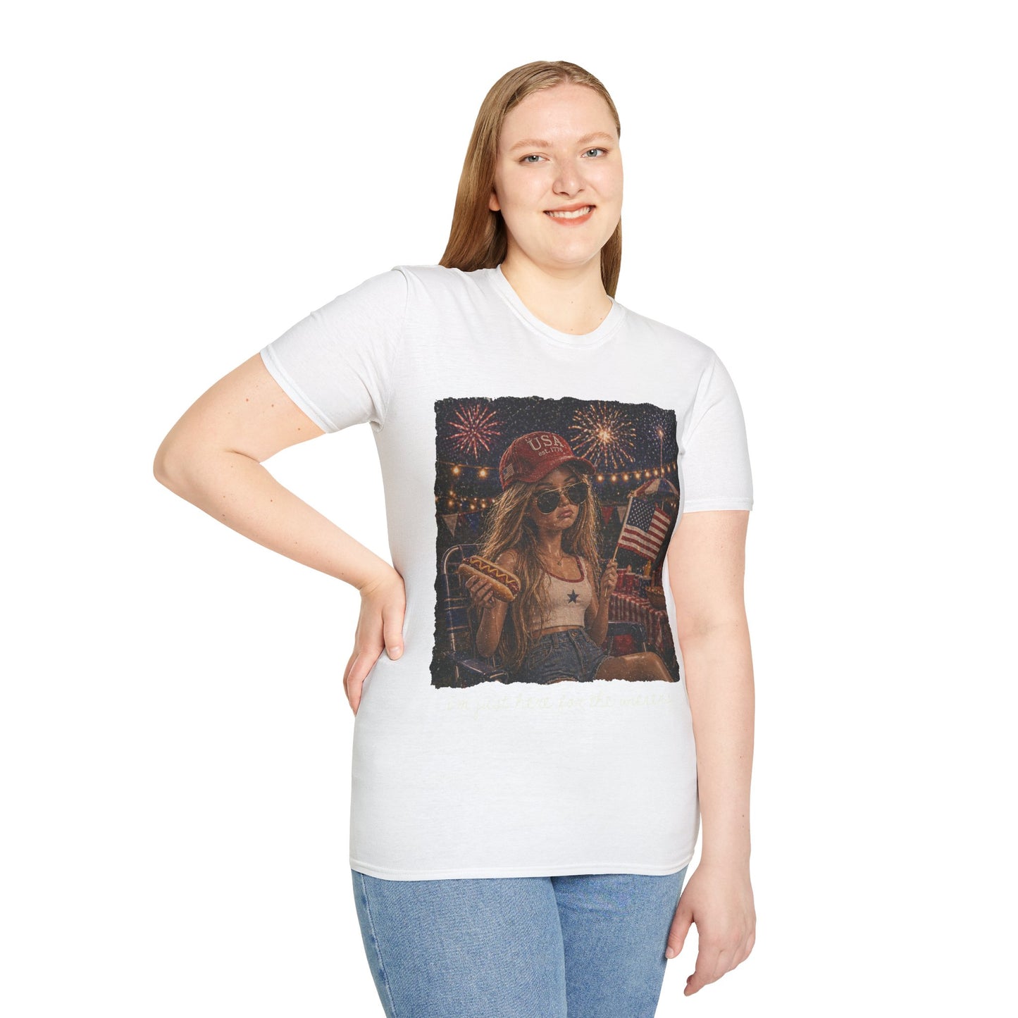 I'm Just Here for the Wieners Graphic Tee - white