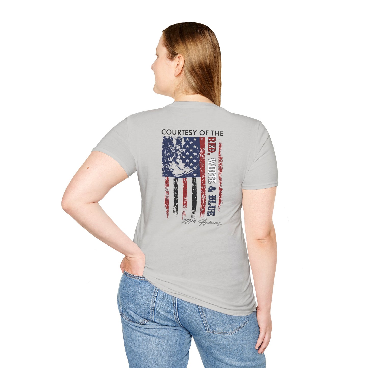 "Courtesy of the Red, White & Blue"