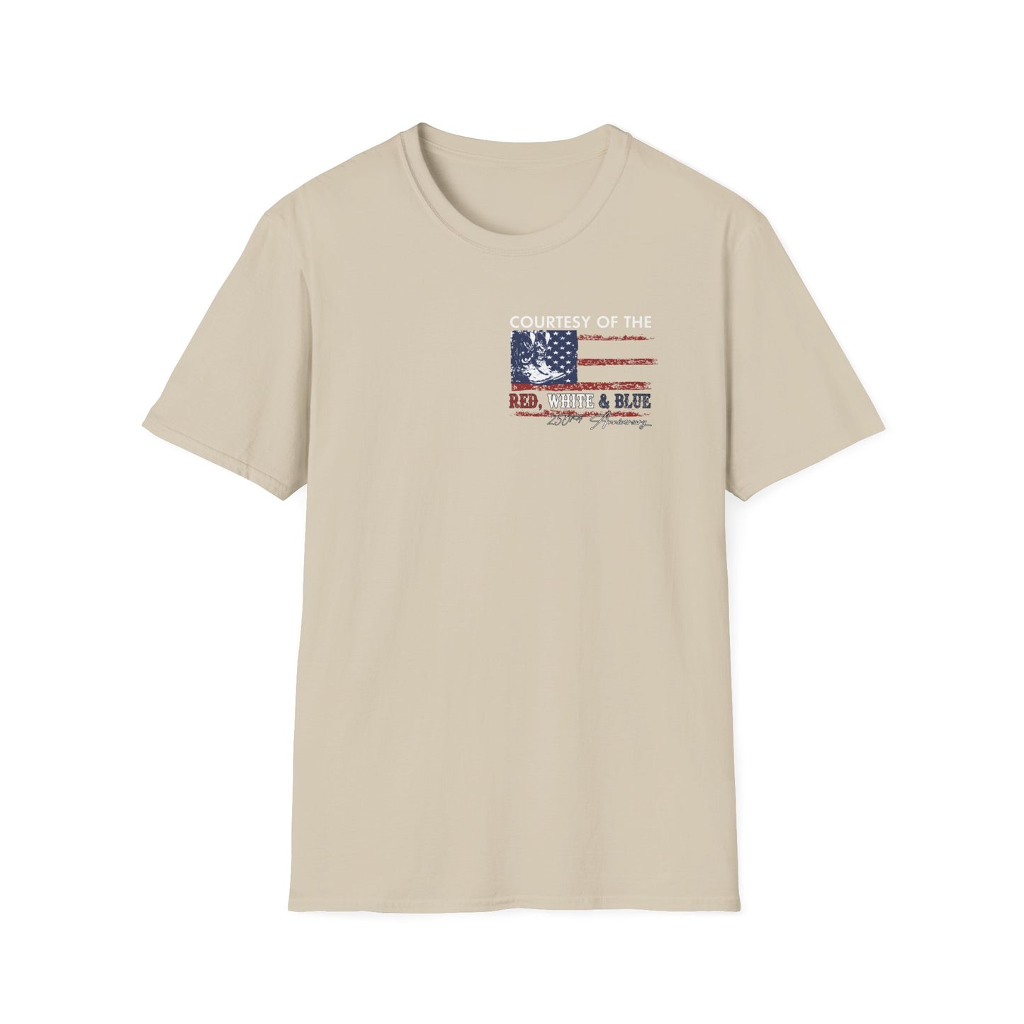 Courtesy of the Red White & Blue T-Shirt — Patriotic 4th of July American Flag Tee