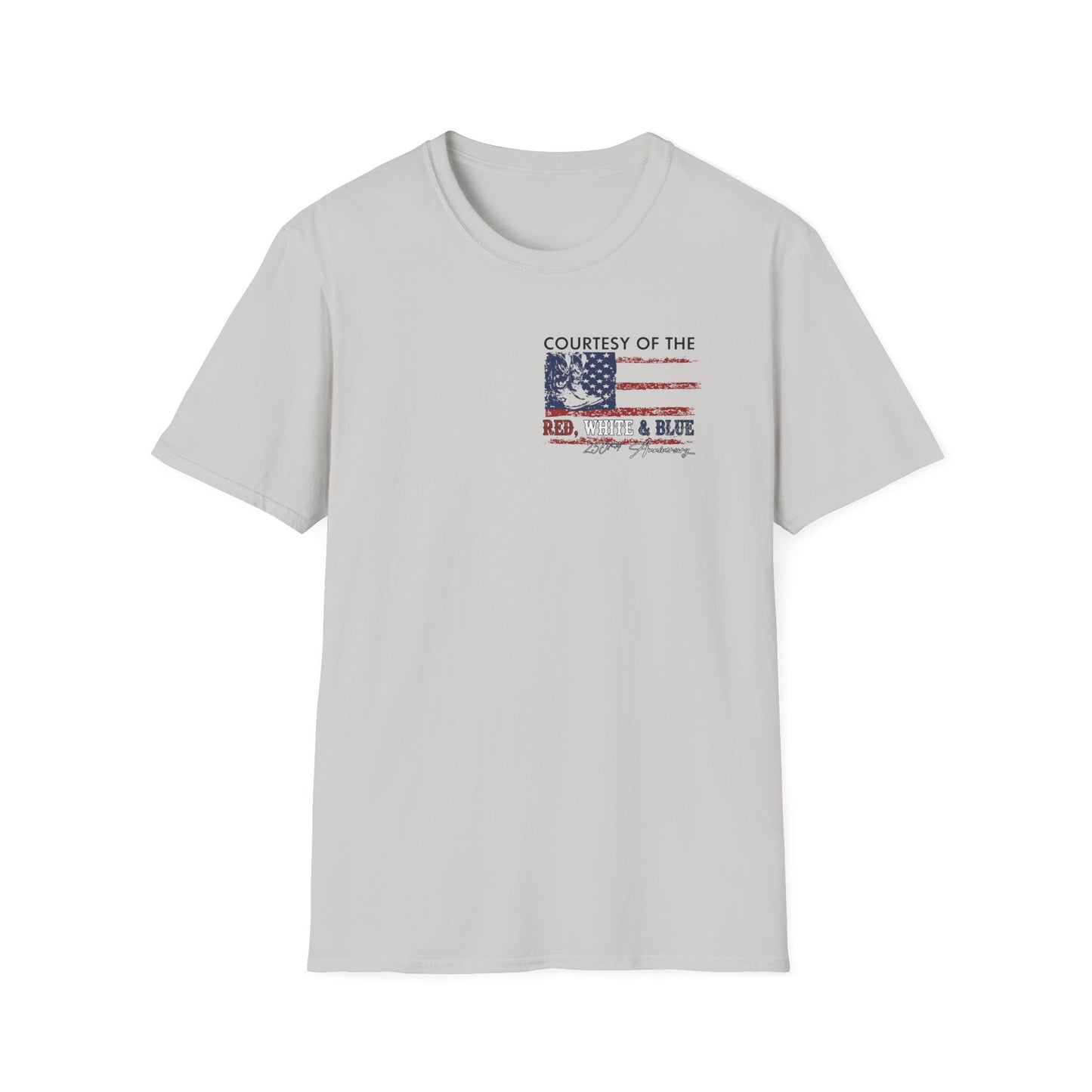 "Courtesy of the Red, White & Blue"