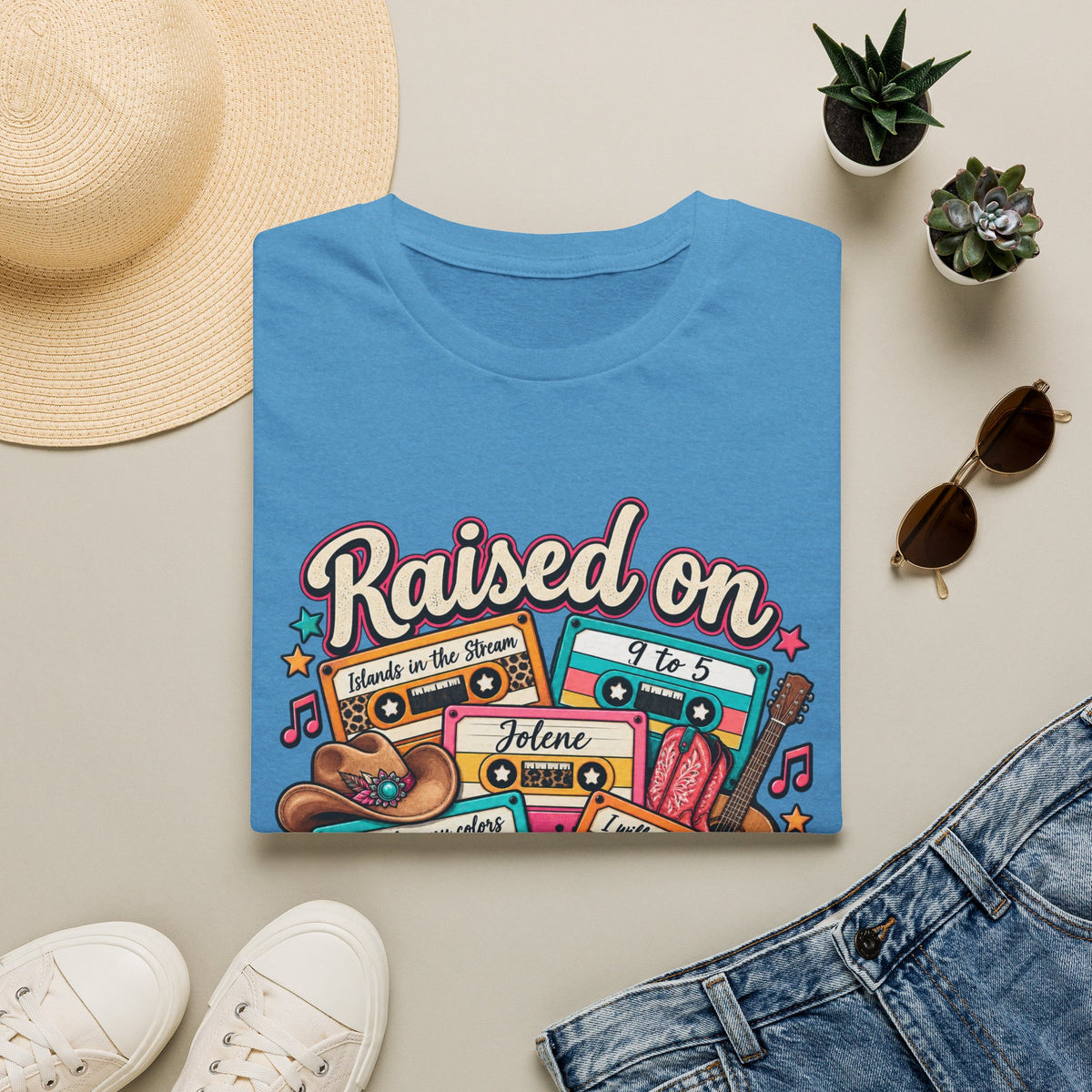 Raised on Dolly Vintage Cassette Country Music T-Shirt