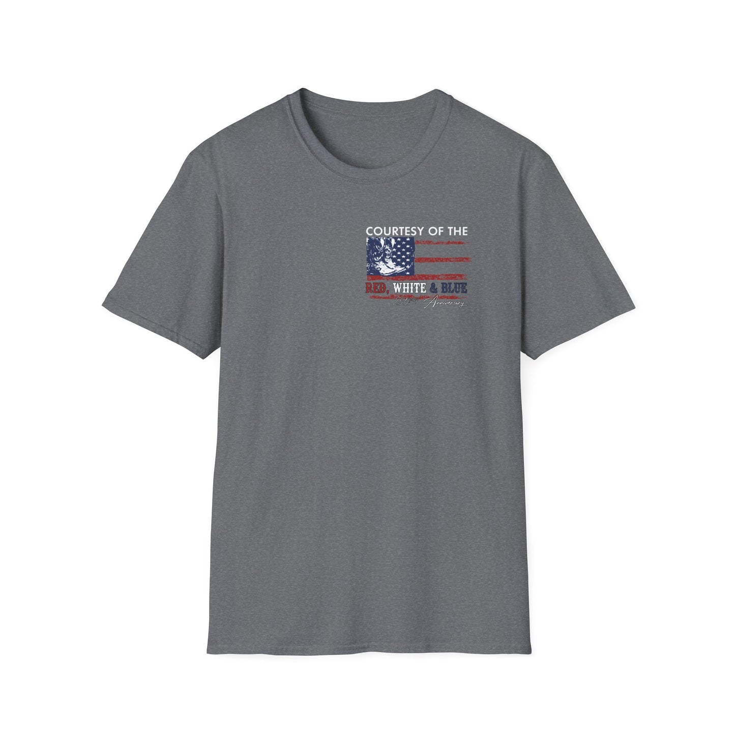 Courtesy of the Red White & Blue T-Shirt — Patriotic 4th of July American Flag Tee