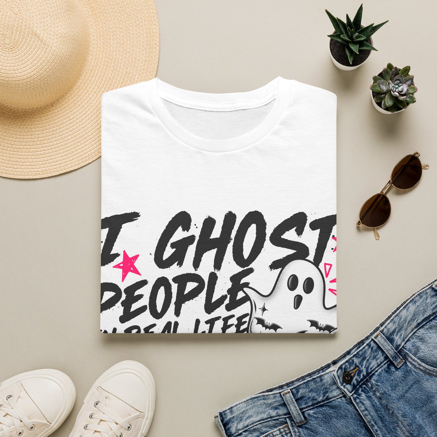 T-Shirt — "I Ghost People in Real Life" Funny Ghosting Humor Tee