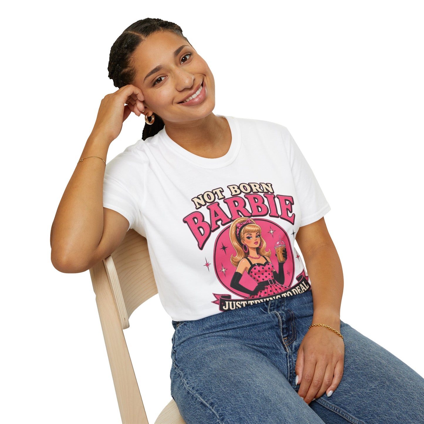 Not Born Barbie "Just Trying to Deal" Graphic Tee