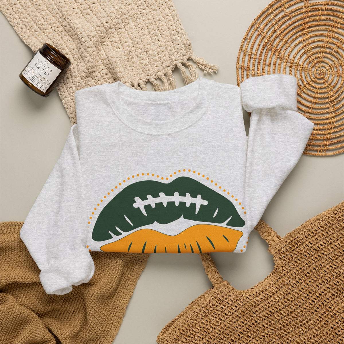 Packers Football Lip Graphic Sweatshirt