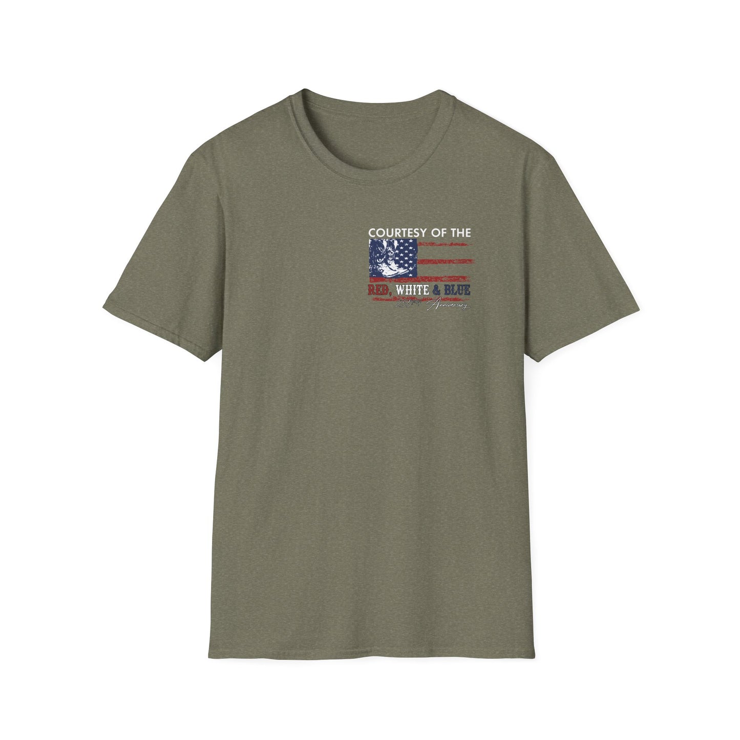 Courtesy of the Red White & Blue T-Shirt — Patriotic 4th of July American Flag Tee