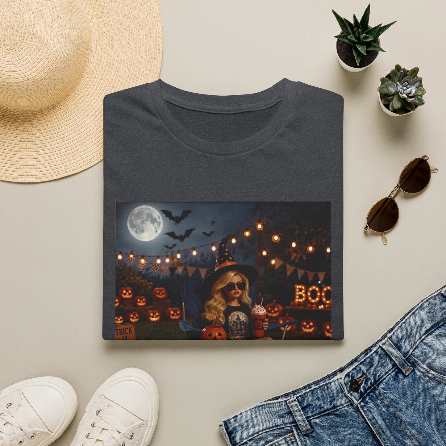 'I'm Just Here for the Boo's' Spooky Pumpkin Tee