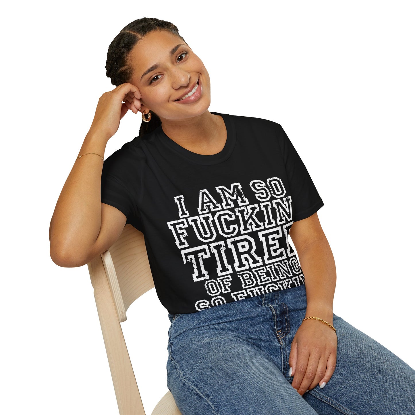 I Am So Fuckin' Tired Graphic T-Shirt — Bold Statement Tee for Sarcastic, Tired Vibes
