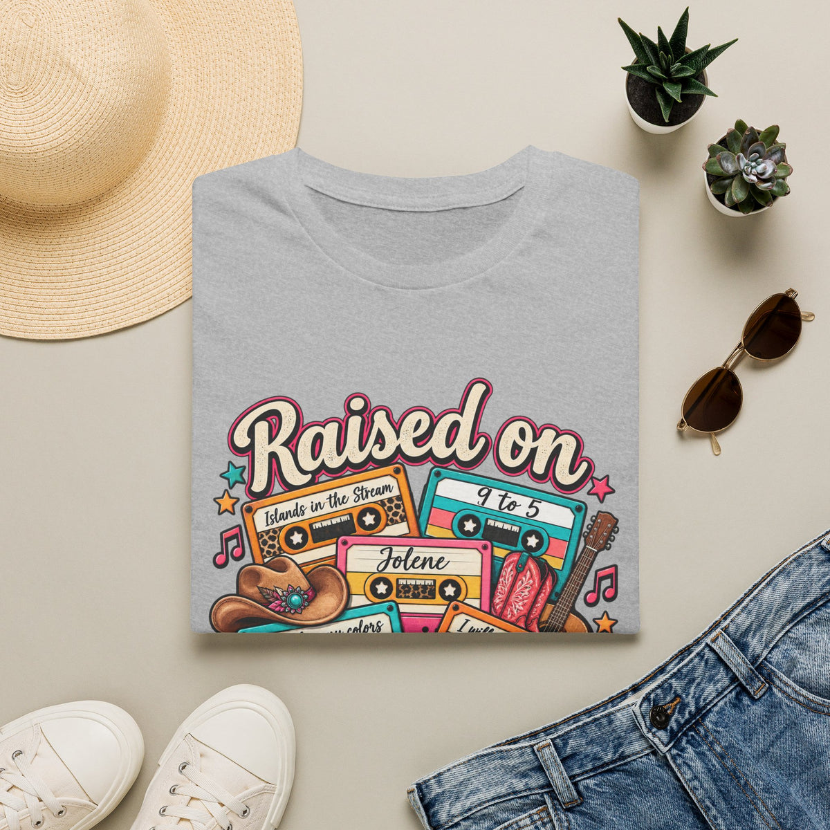 Raised on Dolly Vintage Cassette Country Music T-Shirt
