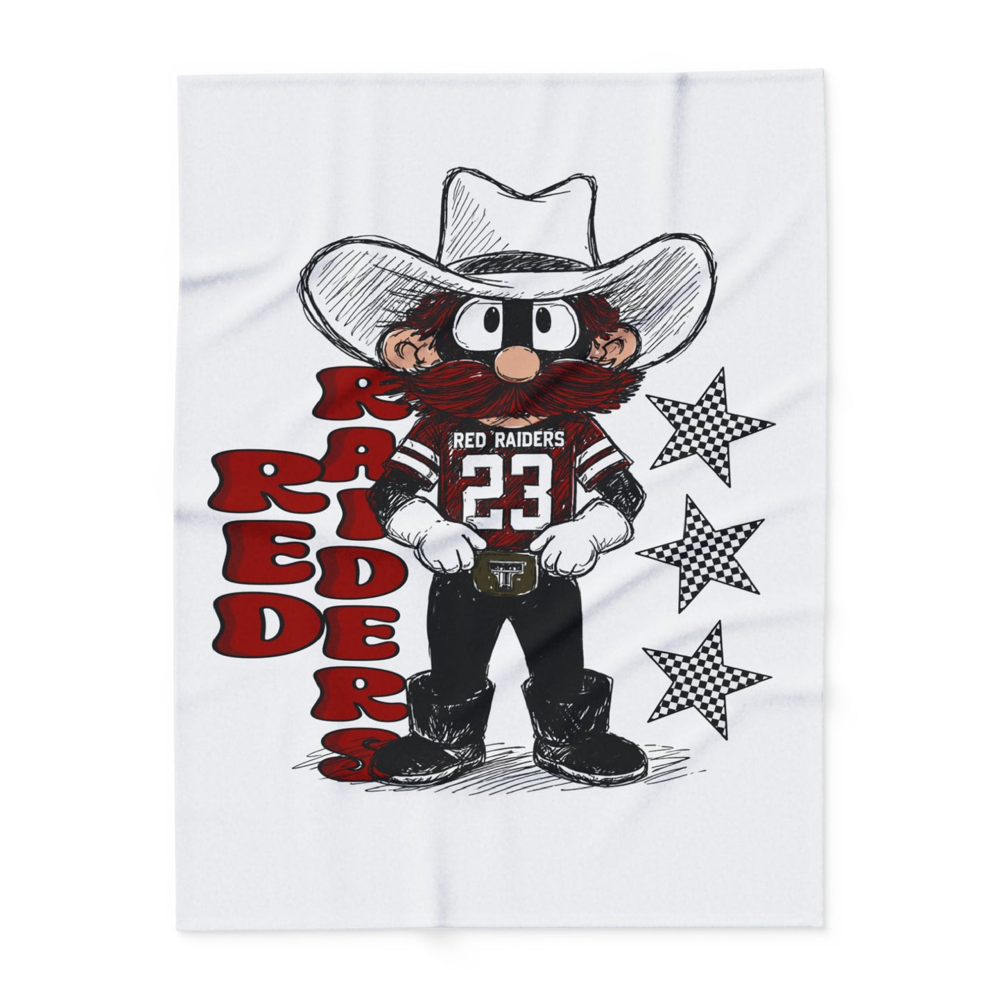 Red R Cowboy Mascot Fleece Blanket