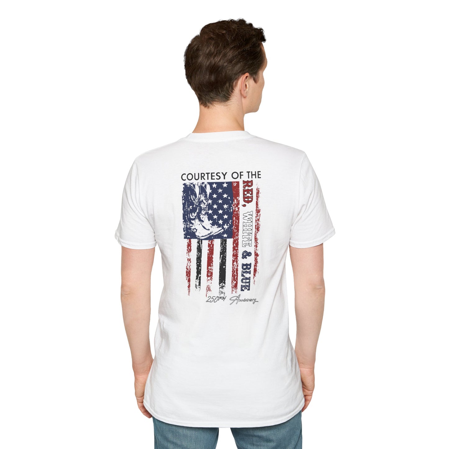 "Courtesy of the Red, White & Blue"