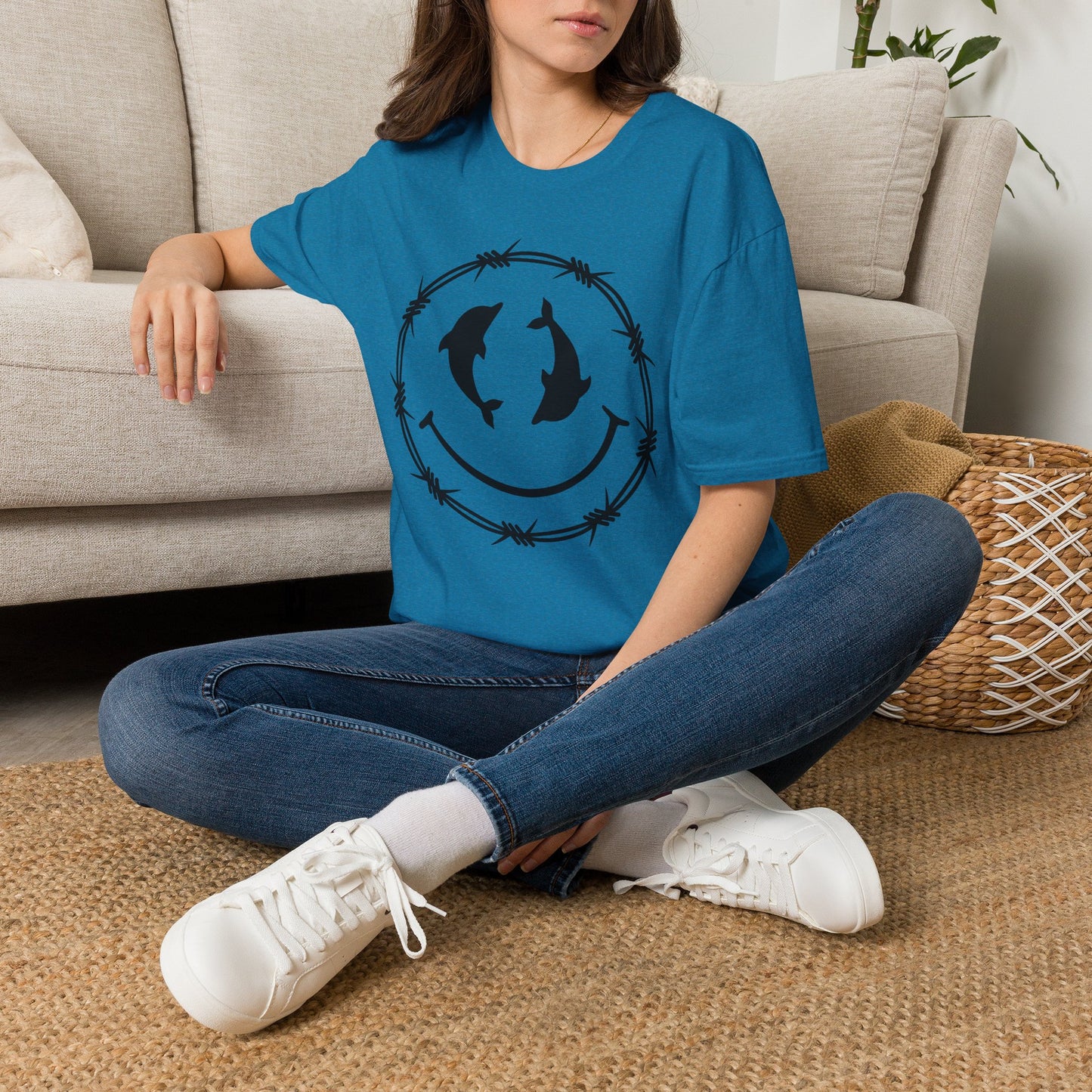 Dolphin Smile Barbed Wire Graphic Tee