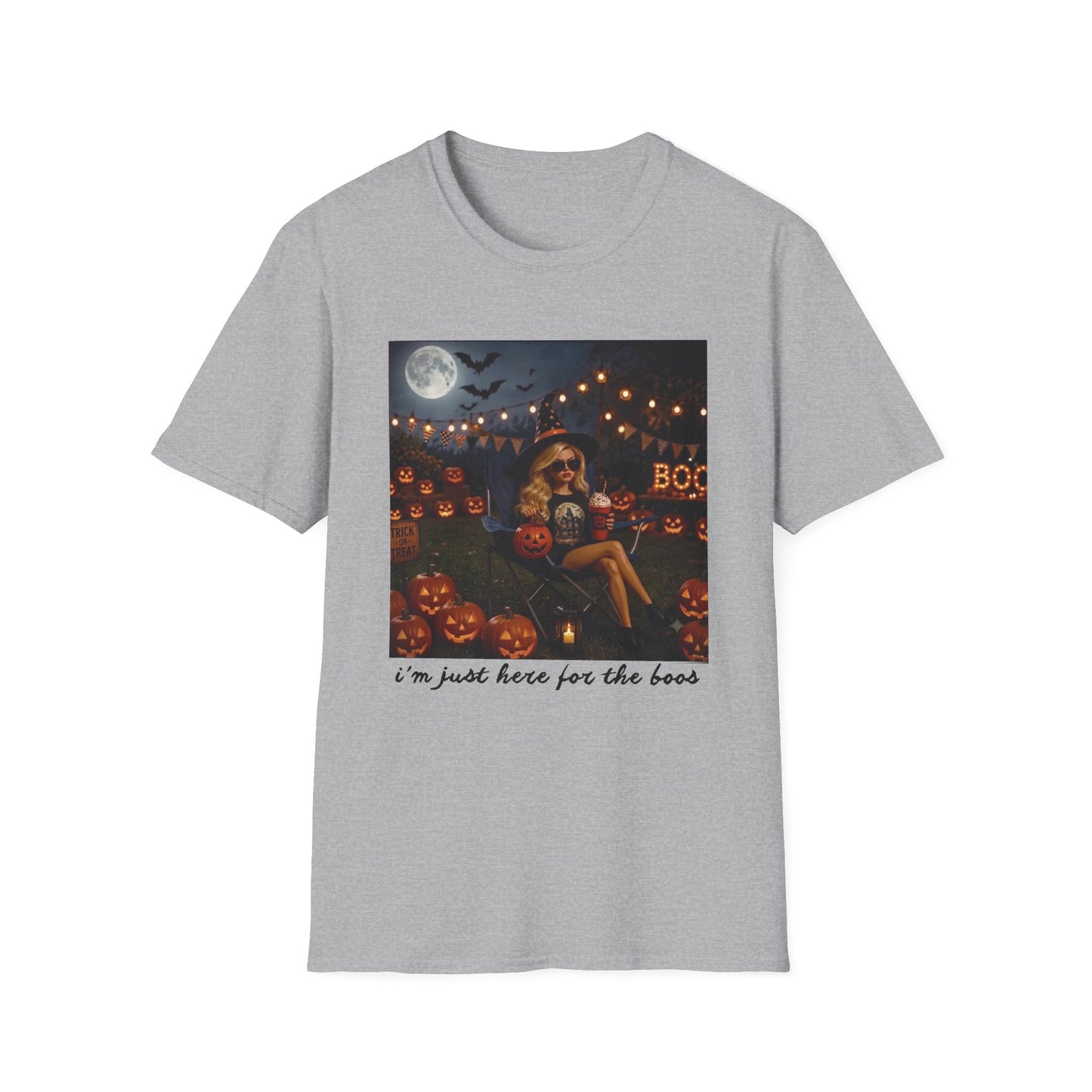 'I'm Just Here for the Boo's' Spooky Pumpkin Tee