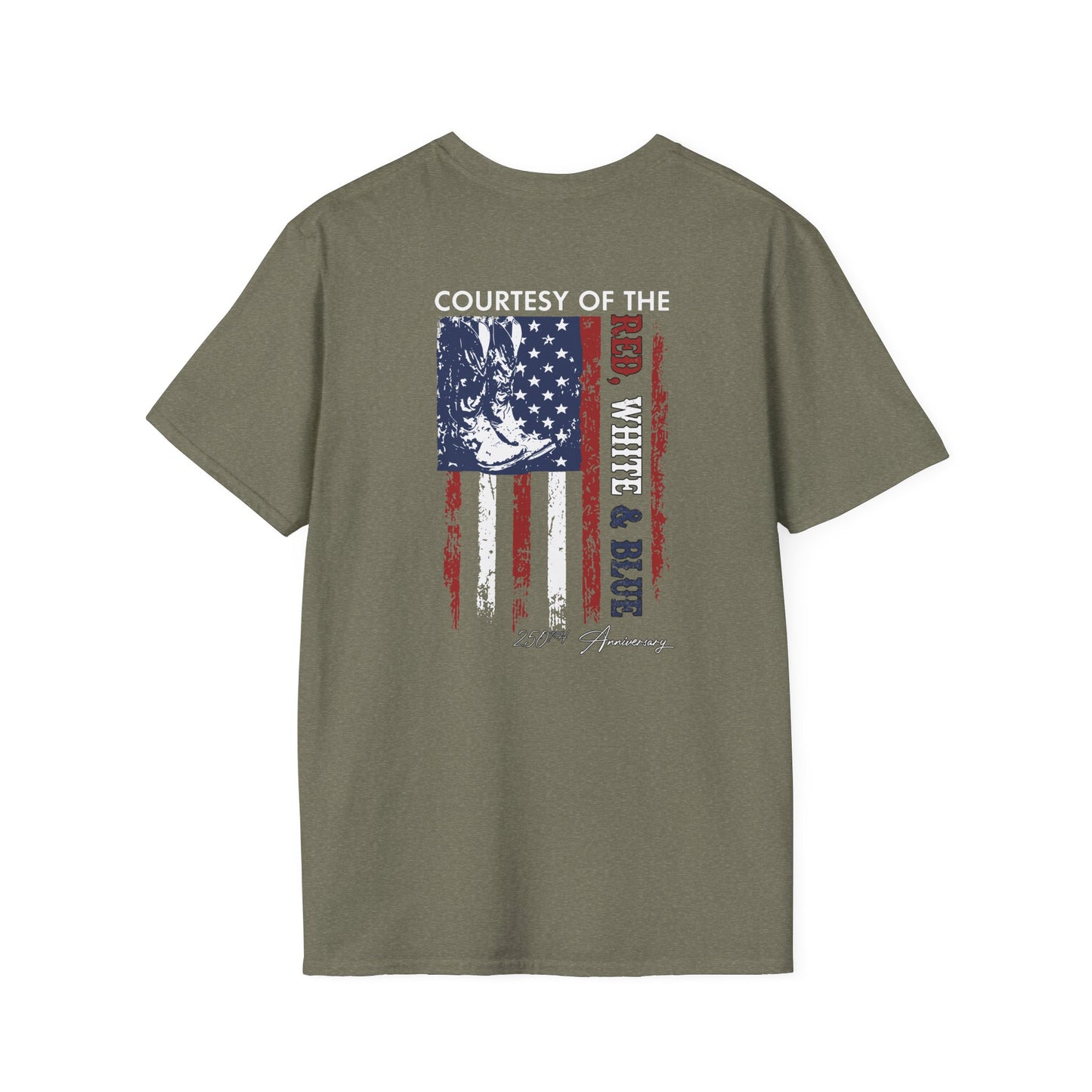 Courtesy of the Red White & Blue T-Shirt — Patriotic 4th of July American Flag Tee