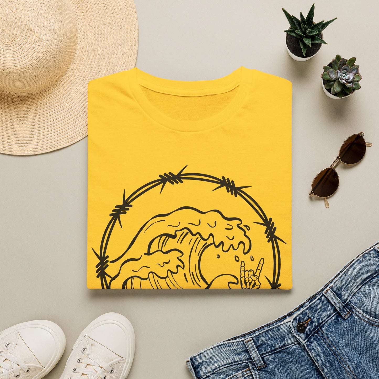 Wave & Barbed Wire Graphic Tee