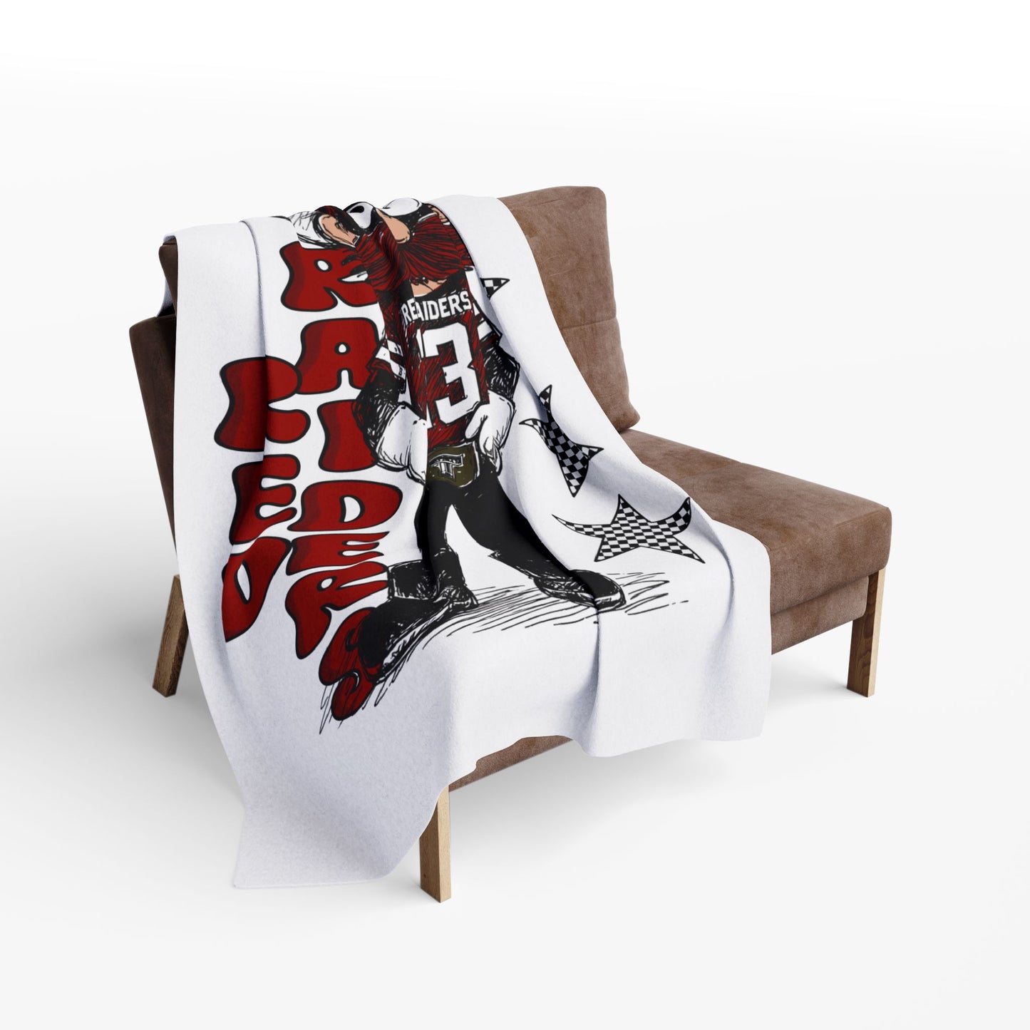 Red R Cowboy Mascot Fleece Blanket