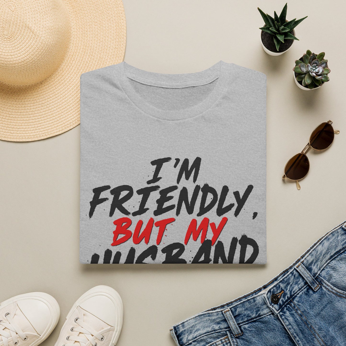 I'm Friendly But My Husband Isn't Graphic - Black