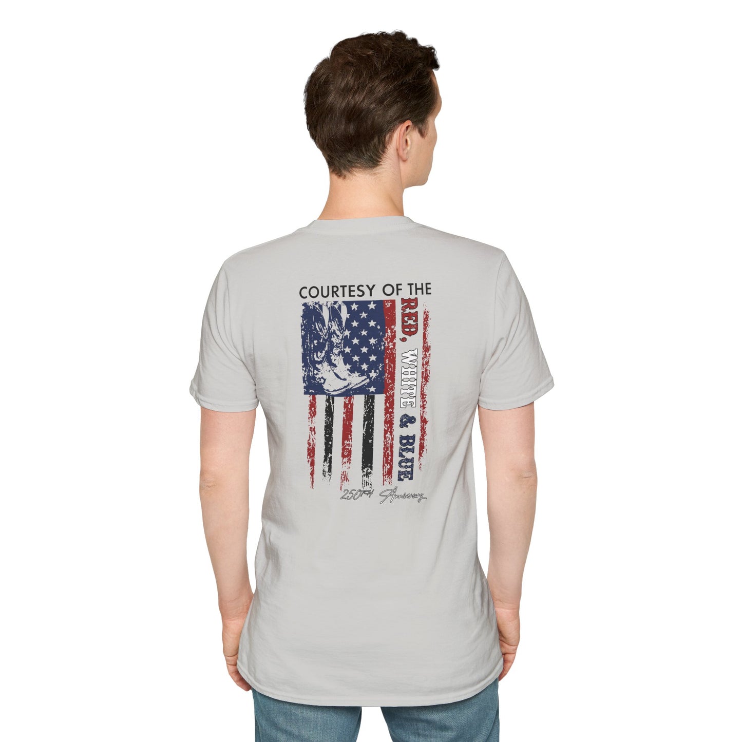 "Courtesy of the Red, White & Blue"