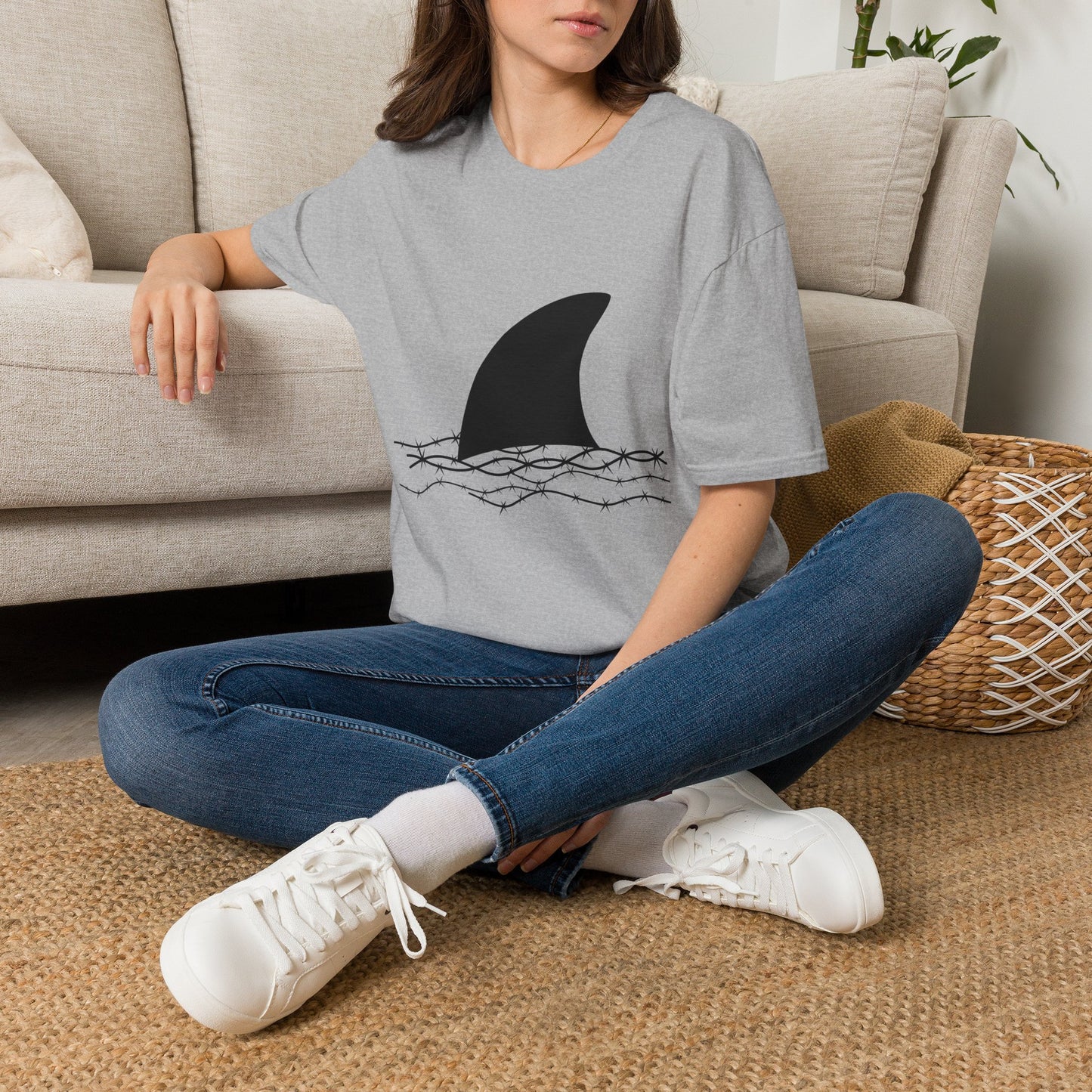 Shark Fin Graphic T-Shirt