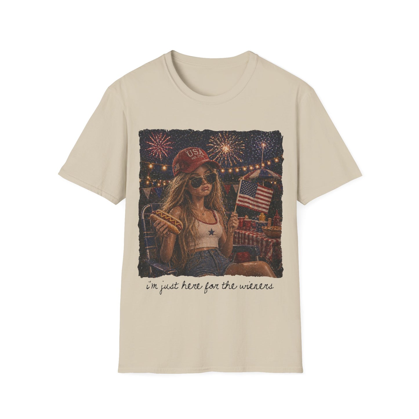 I'm only here for the Wieners Graphic T-Shirt- black