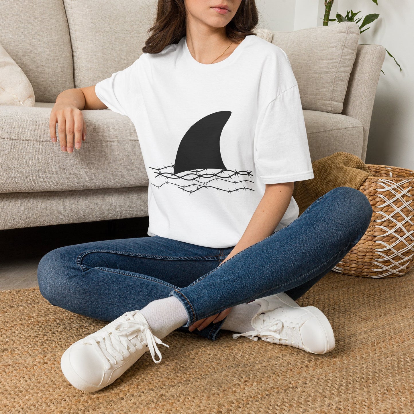Shark Fin Graphic T-Shirt
