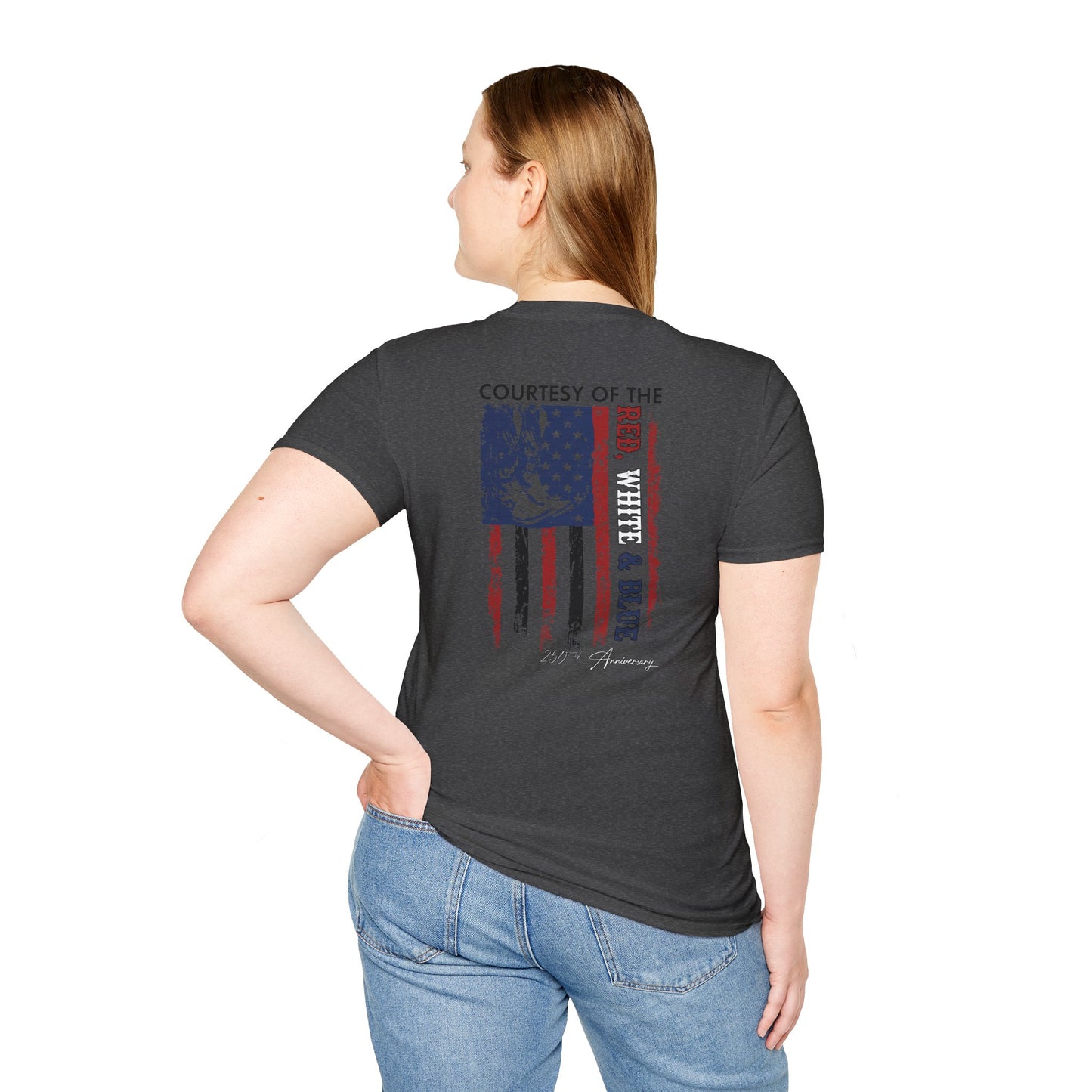 "Courtesy of the Red, White & Blue"