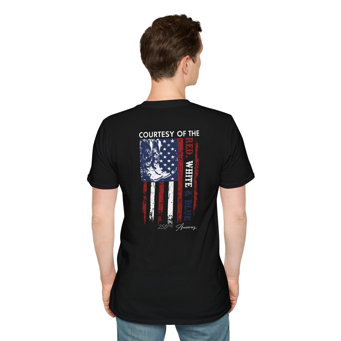 Courtesy of the Red White & Blue T-Shirt — Patriotic 4th of July American Flag Tee