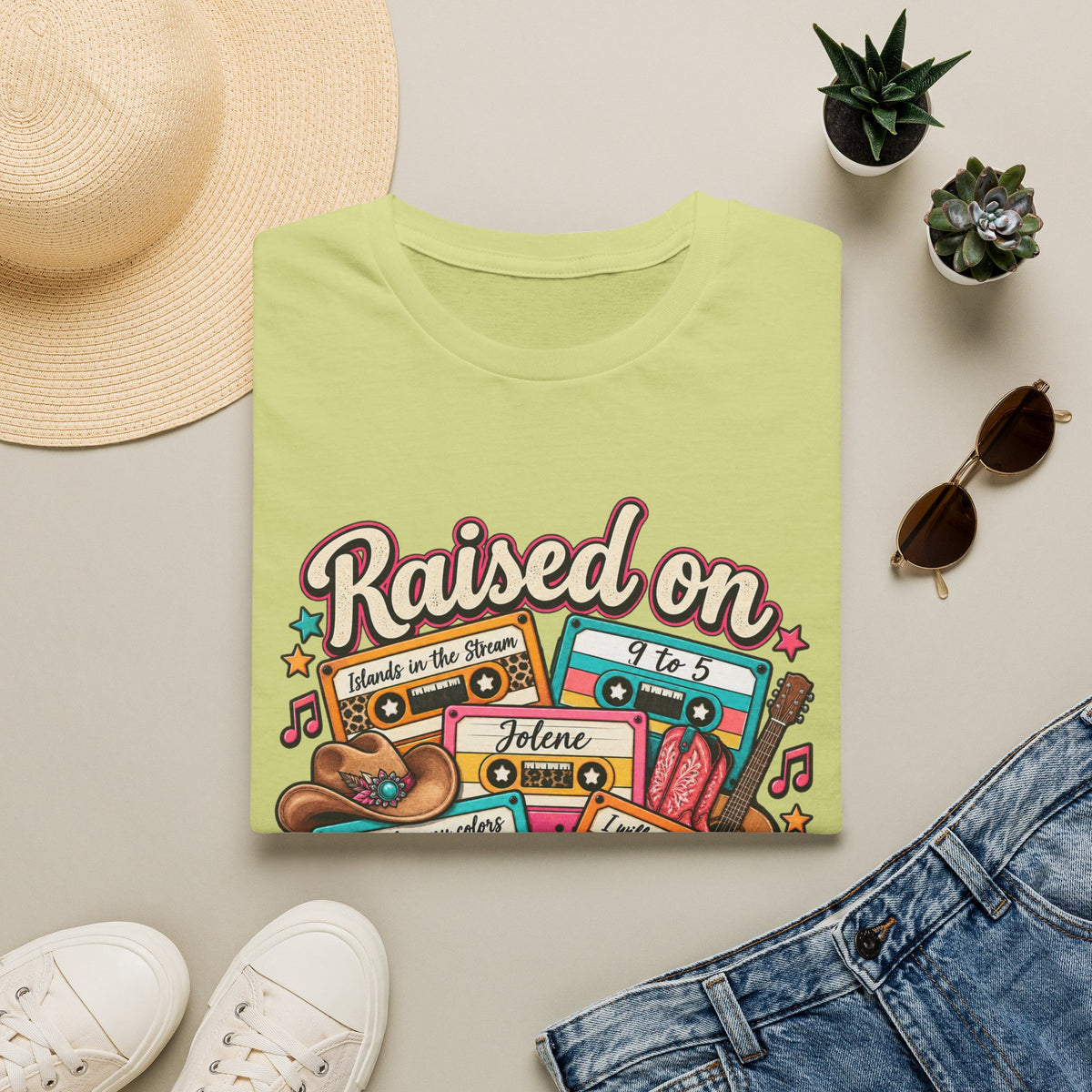 Raised on Dolly Vintage Cassette Country Music T-Shirt