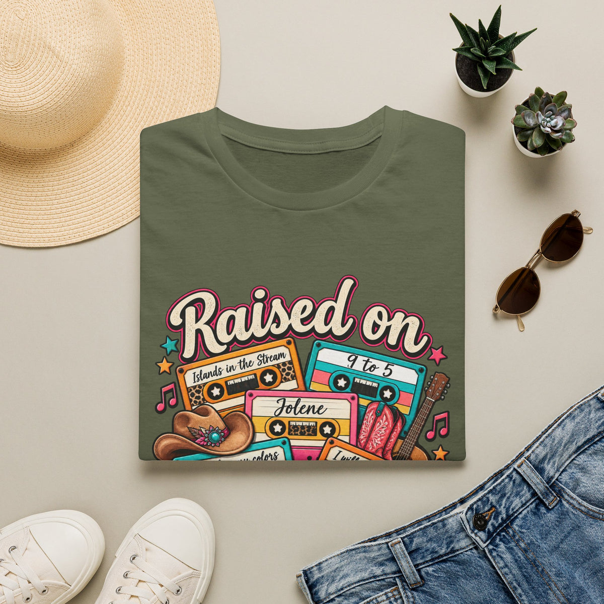 Raised on Dolly Vintage Cassette Country Music T-Shirt