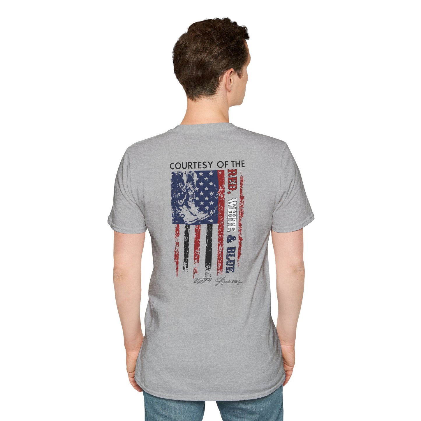 "Courtesy of the Red, White & Blue"