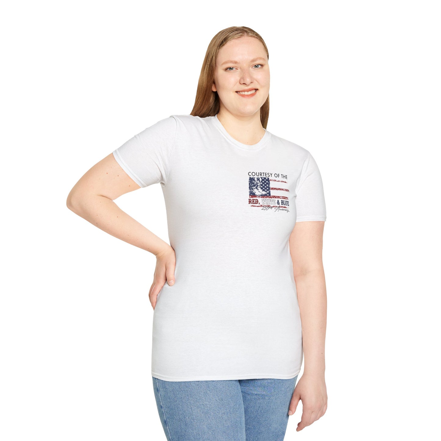 "Courtesy of the Red, White & Blue"