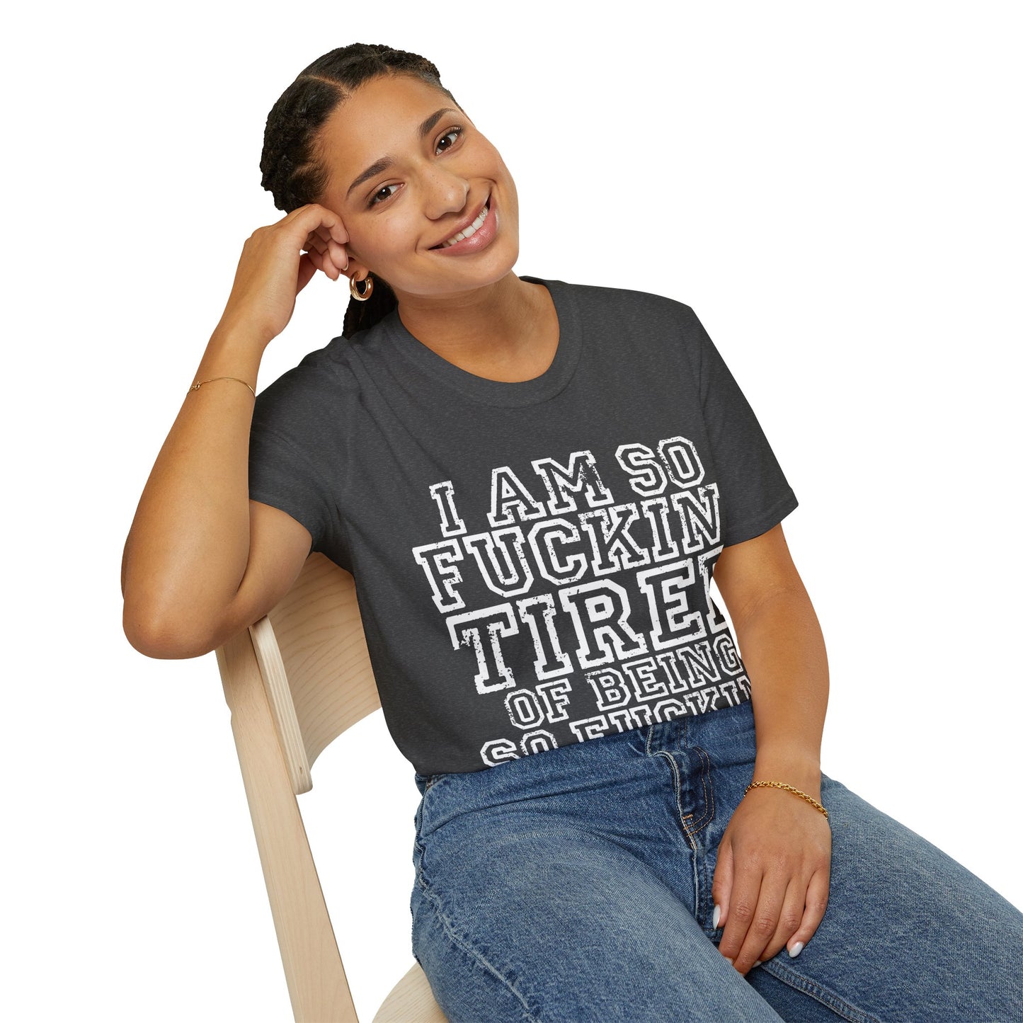 I Am So Fuckin' Tired Graphic T-Shirt — Bold Statement Tee for Sarcastic, Tired Vibes