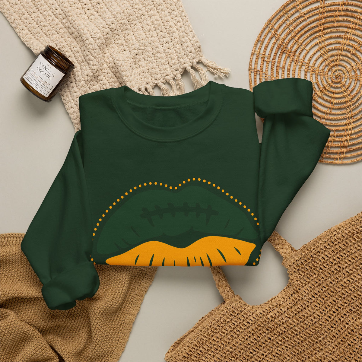 Packers Football Lip Graphic Sweatshirt