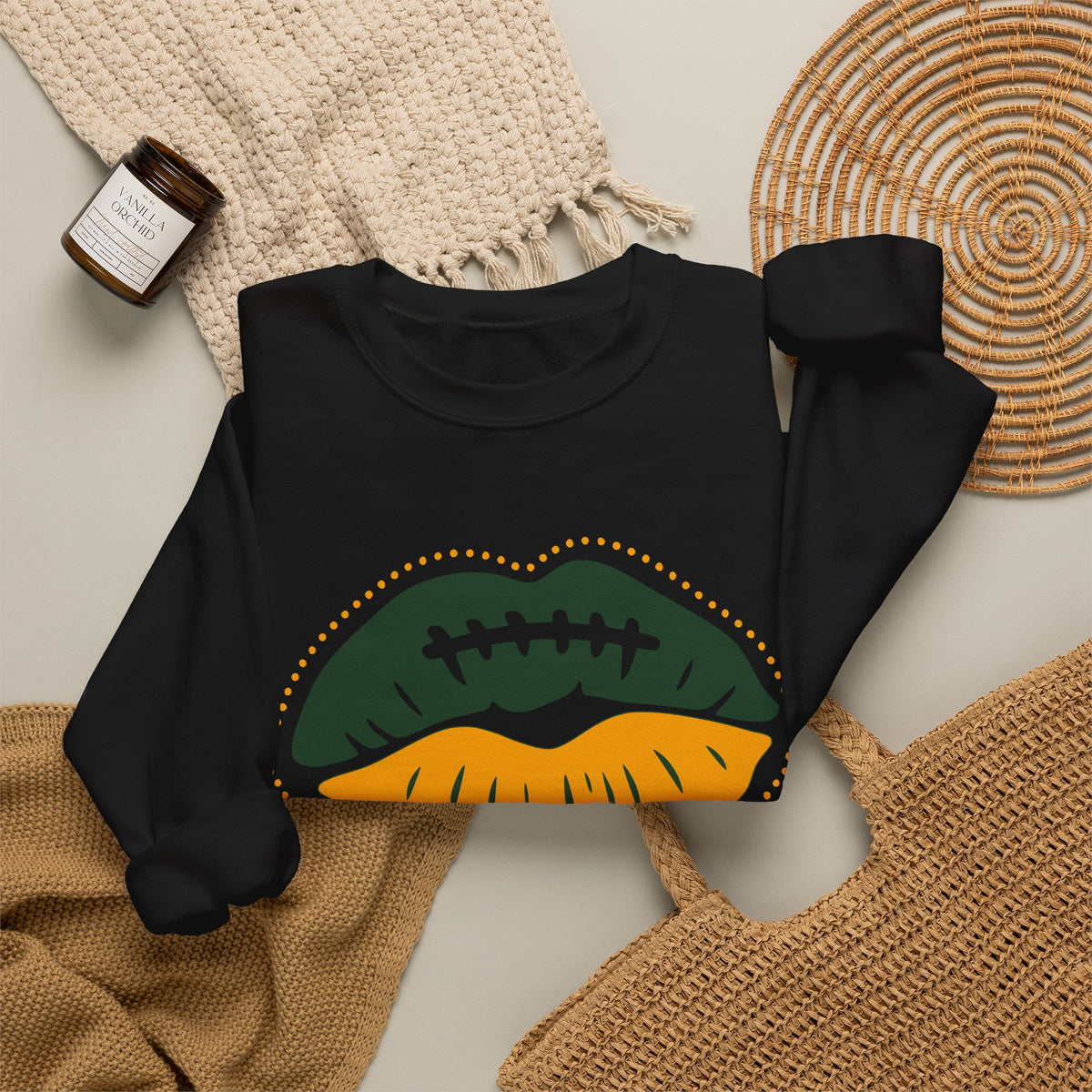 Packers Football Lip Graphic Sweatshirt