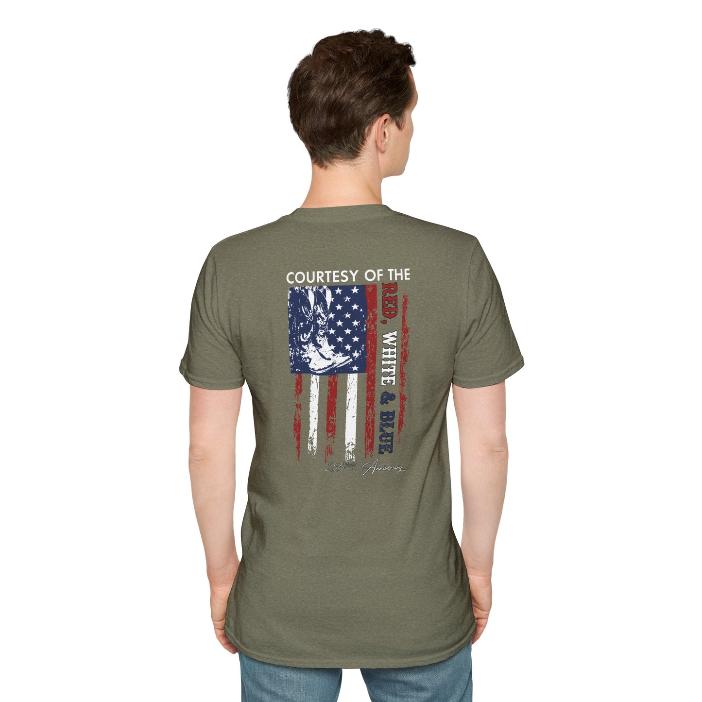 Courtesy of the Red White & Blue T-Shirt — Patriotic 4th of July American Flag Tee