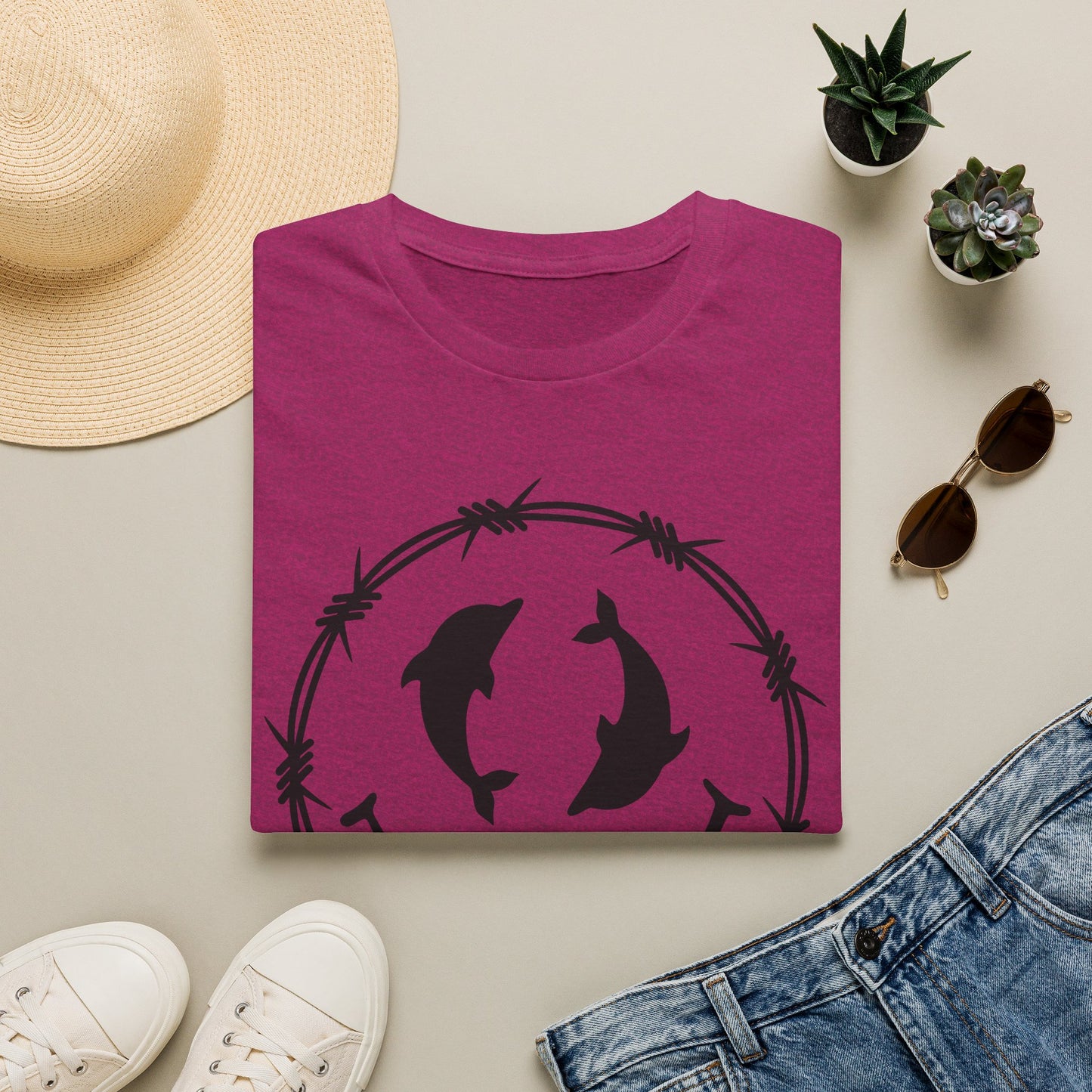 Dolphin Smile Barbed Wire Graphic Tee