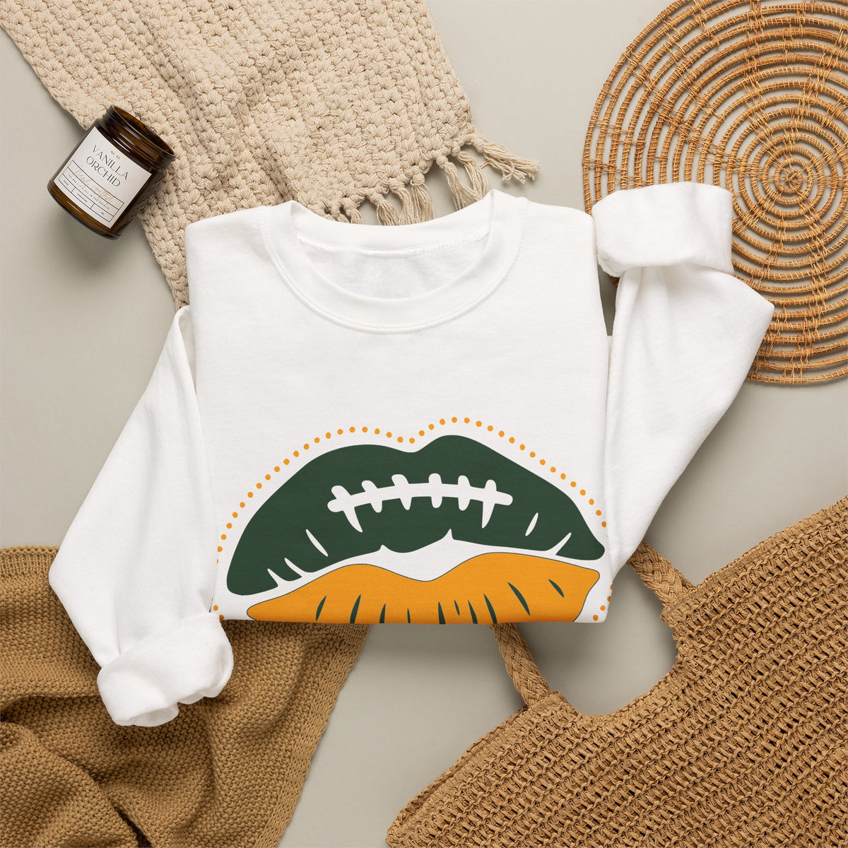 Packers Football Lip Graphic Sweatshirt