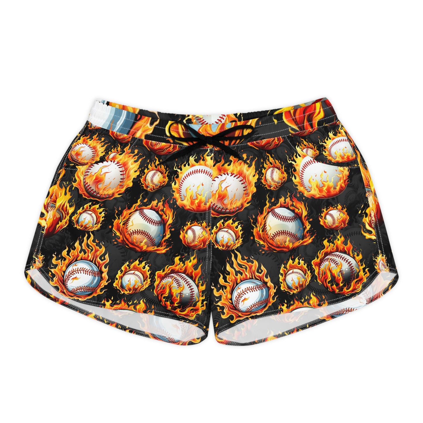 Flaming Baseball Women's Casual Shorts — Fireball Sports Print