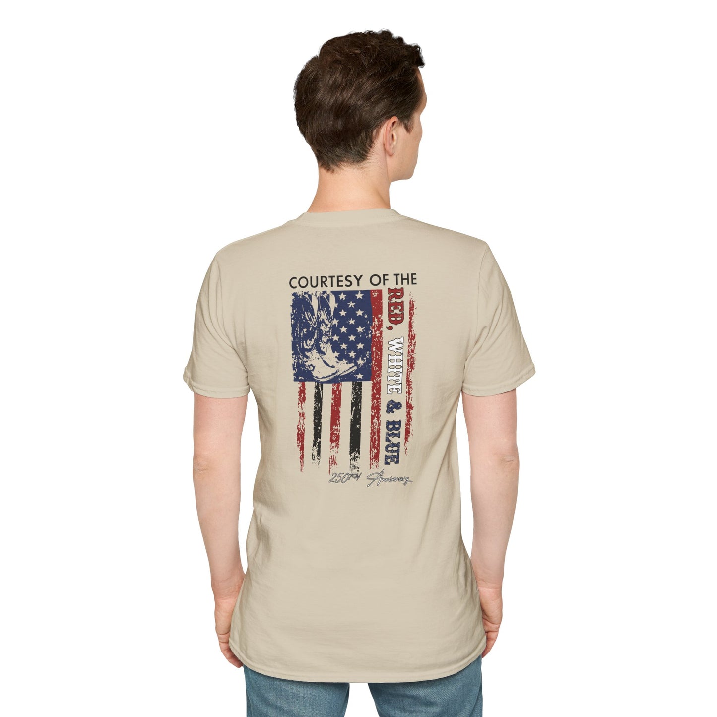 "Courtesy of the Red, White & Blue"