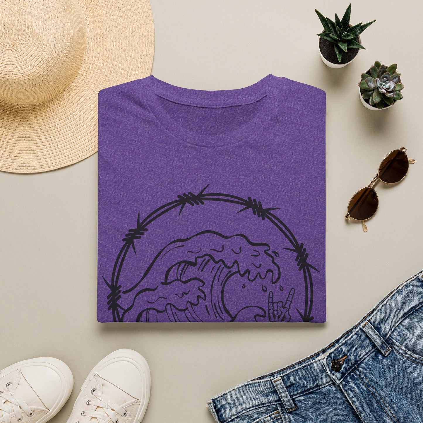 Wave & Barbed Wire Graphic Tee