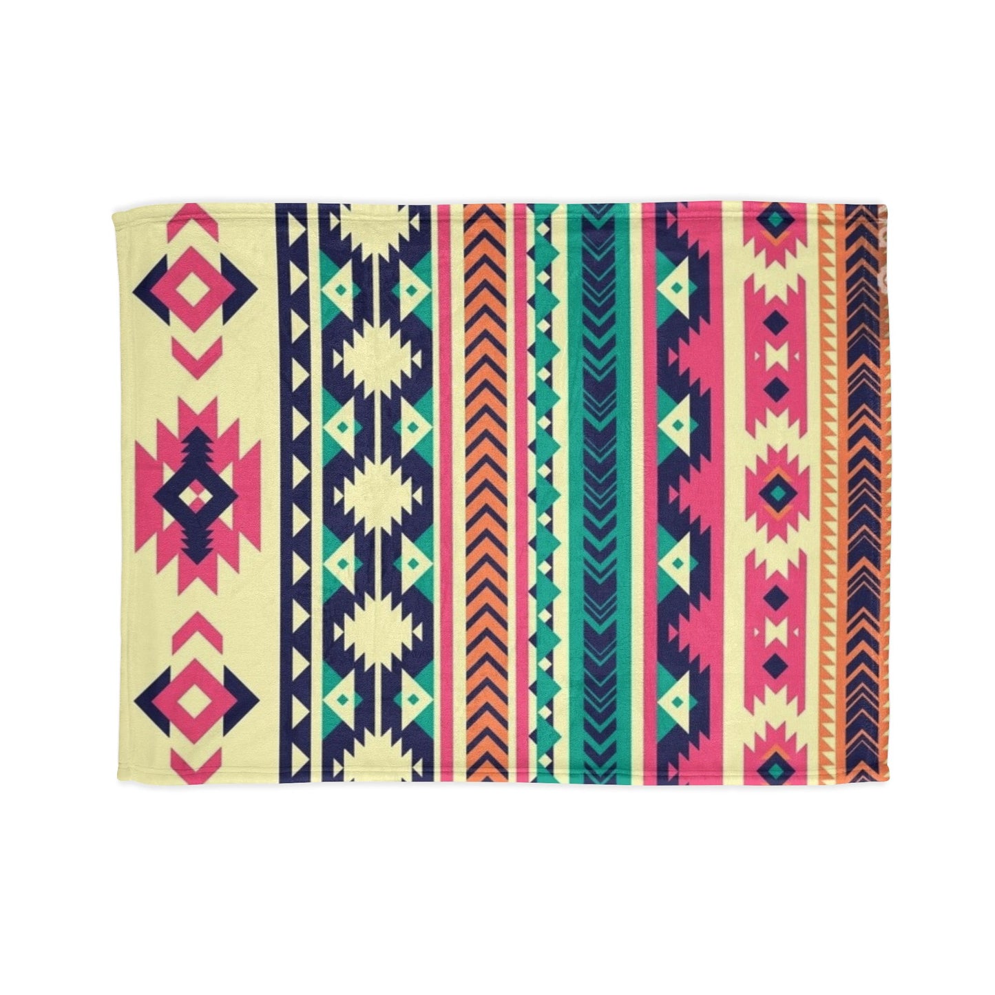 Southwest Aztec Pattern Throw Blanket — Colorful Geometric Tribal Design