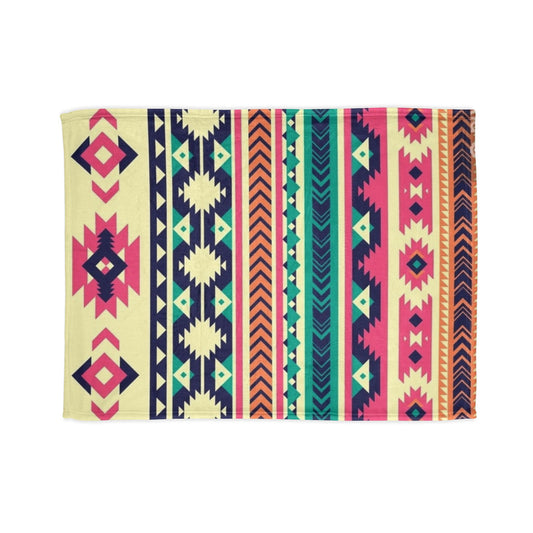 Southwest Aztec Pattern Throw Blanket — Colorful Geometric Tribal Design