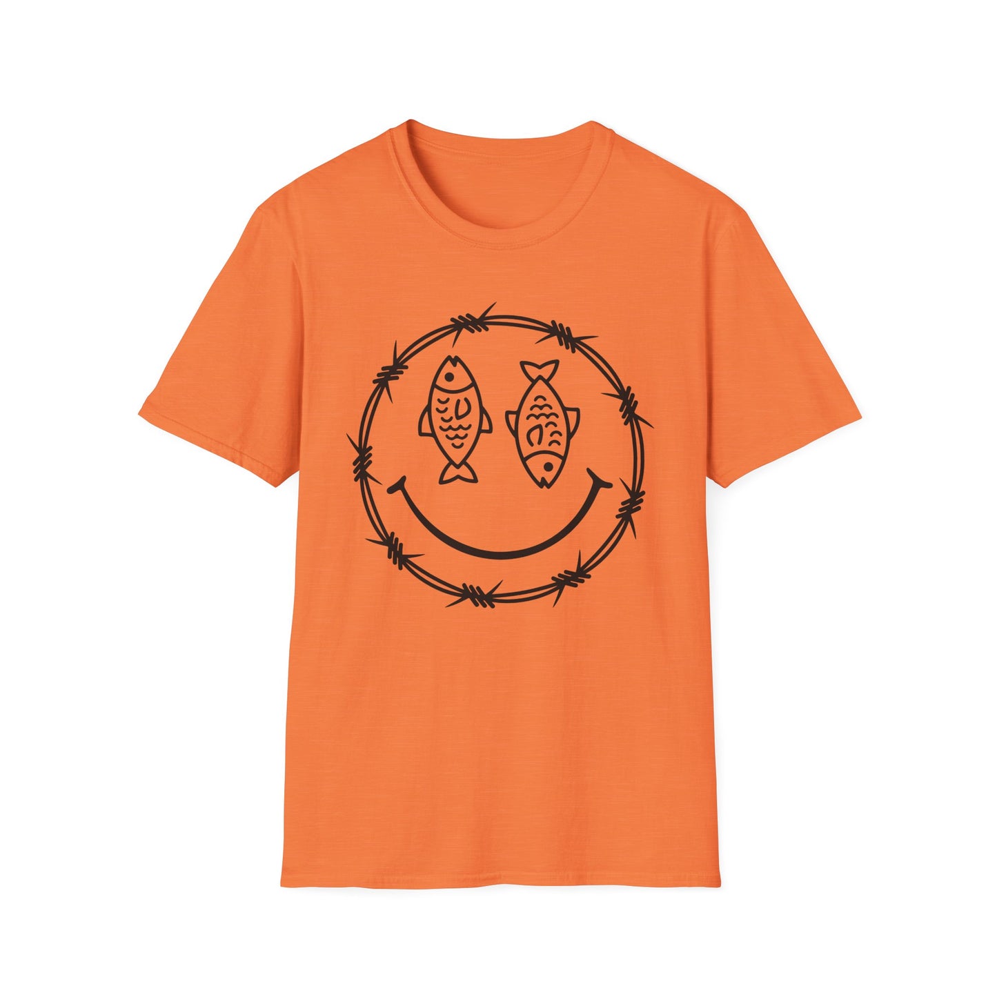 Smiley Fish Barbed Wire Graphic Tee
