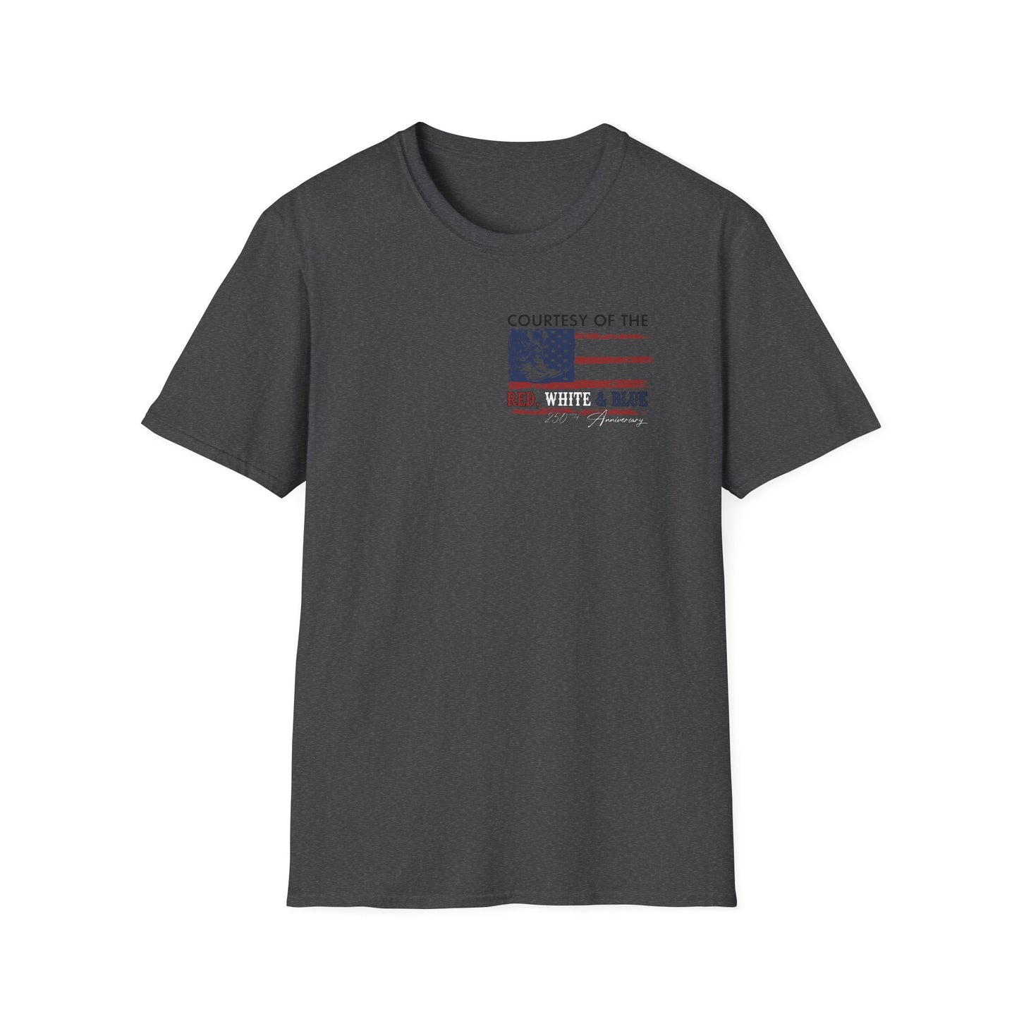 "Courtesy of the Red, White & Blue"