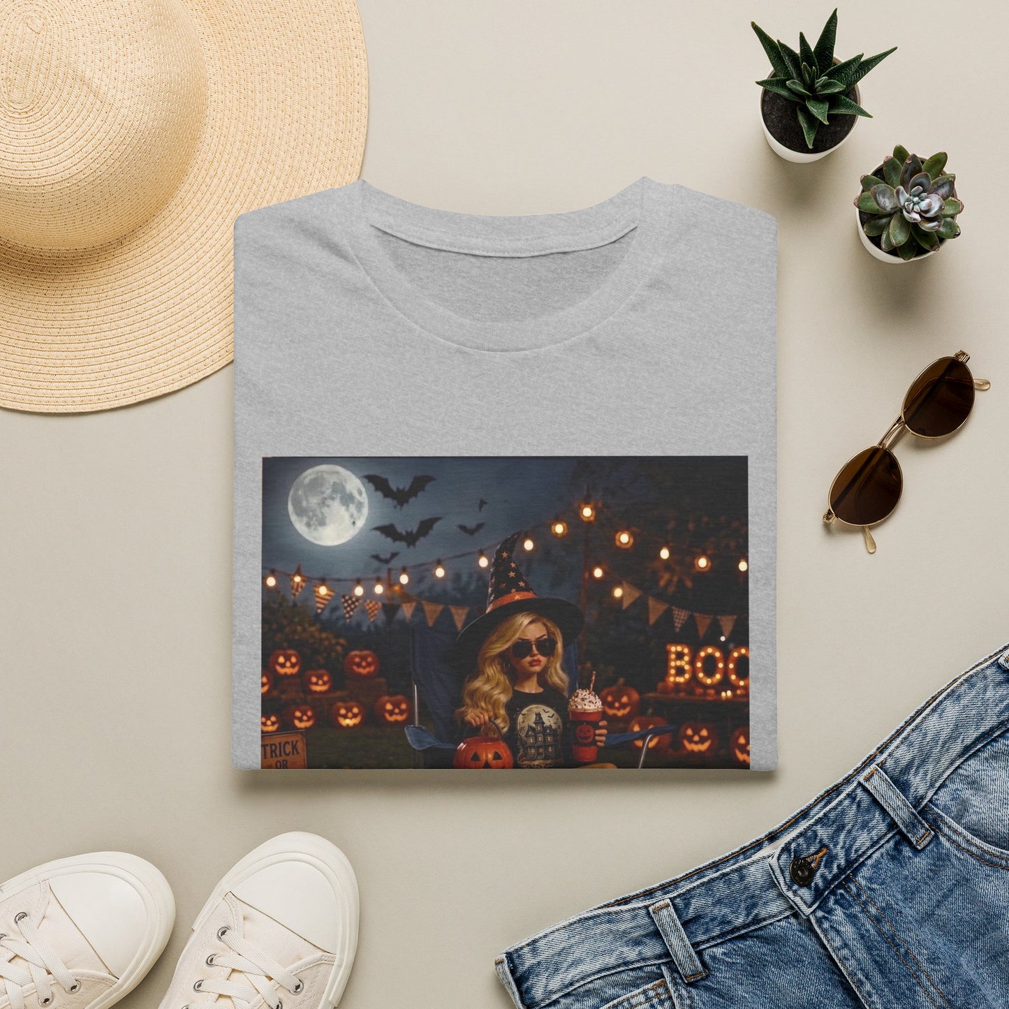 'I'm Just Here for the Boo's' Spooky Pumpkin Tee