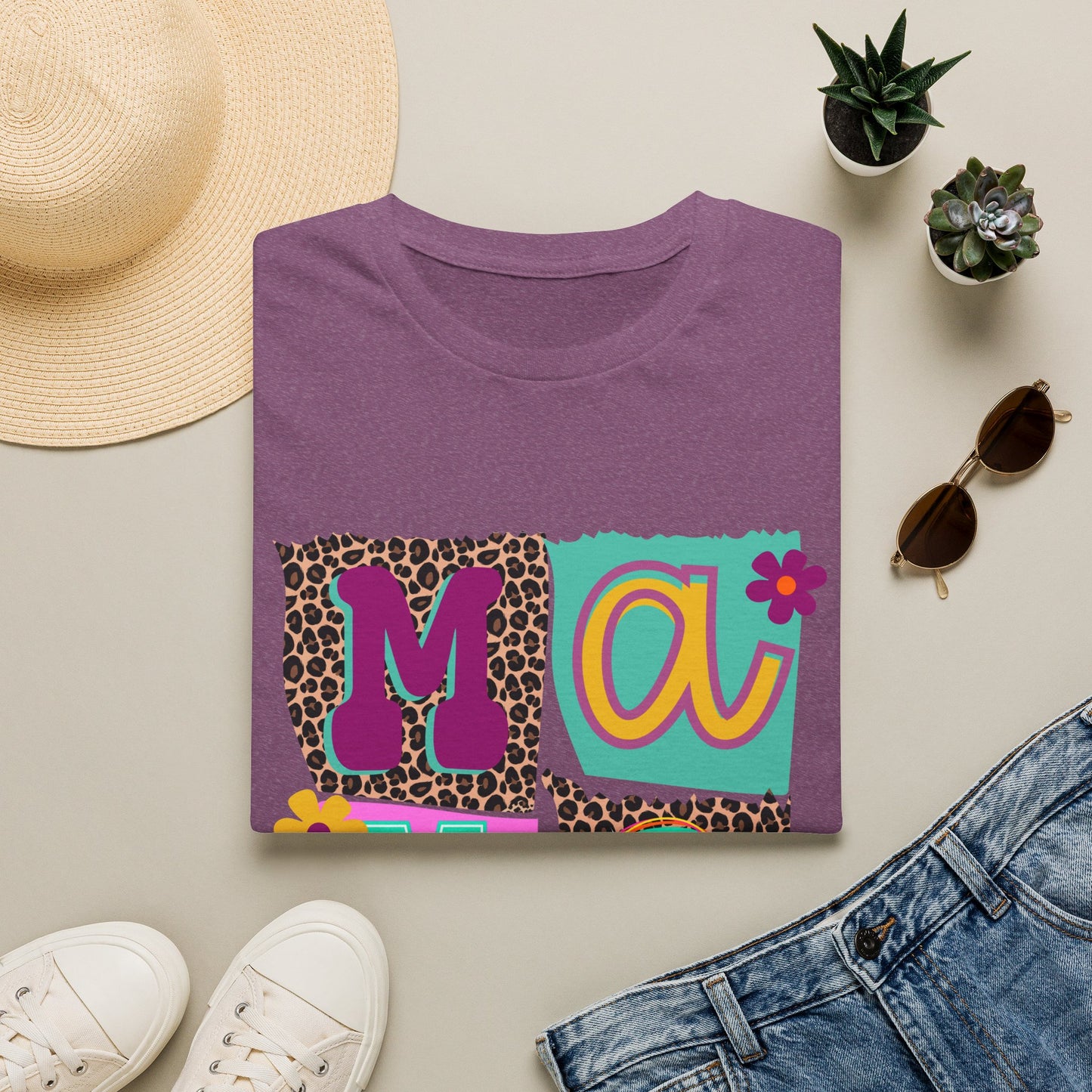 Mama Leopard Patchwork Graphic Tee