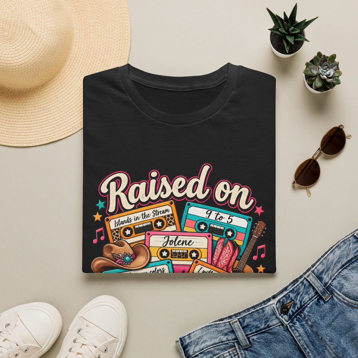 Raised on Dolly Vintage Cassette Country Music T-Shirt