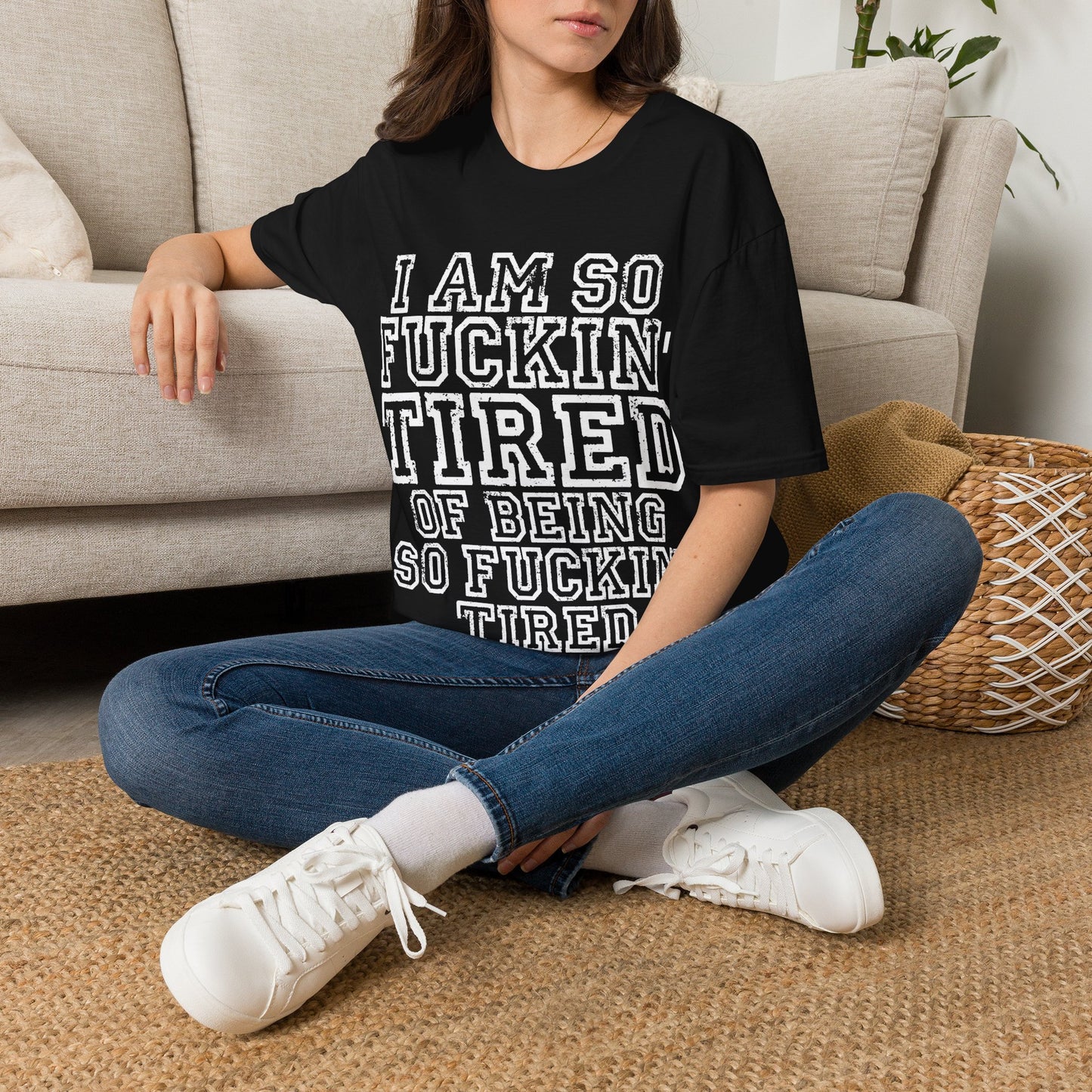 I Am So Fuckin' Tired Graphic T-Shirt — Bold Statement Tee for Sarcastic, Tired Vibes