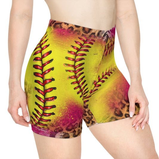 Softball  Neon Leopard Softball Biker shorts